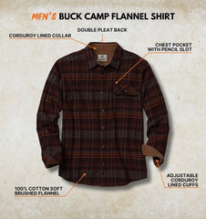 Legendary Whitetails Mens Flannel Long Sleeve Button Down 100% Cotton Shirt