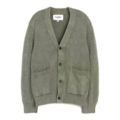 Washed Cotton Cardigan Sweater