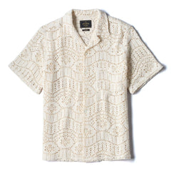 Eye Crochet Camp Collar Shirt