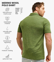 100% Merino Wool Polo Shirt Men - Short & Long Sleeve Shirt Base Later