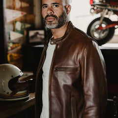 Cafe Natural Leather Jacket