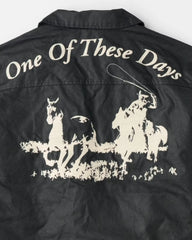 Embroidered Western Waxed Snap Jacket
