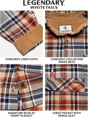 Legendary Whitetails Mens Flannel Long Sleeve Button Down 100% Cotton Shirt