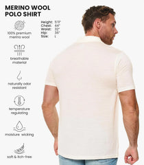 100% Merino Wool Polo Shirt Men - Short & Long Sleeve Shirt Base Later