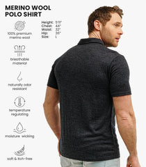 100% Merino Wool Polo Shirt Men - Short & Long Sleeve Shirt Base Later