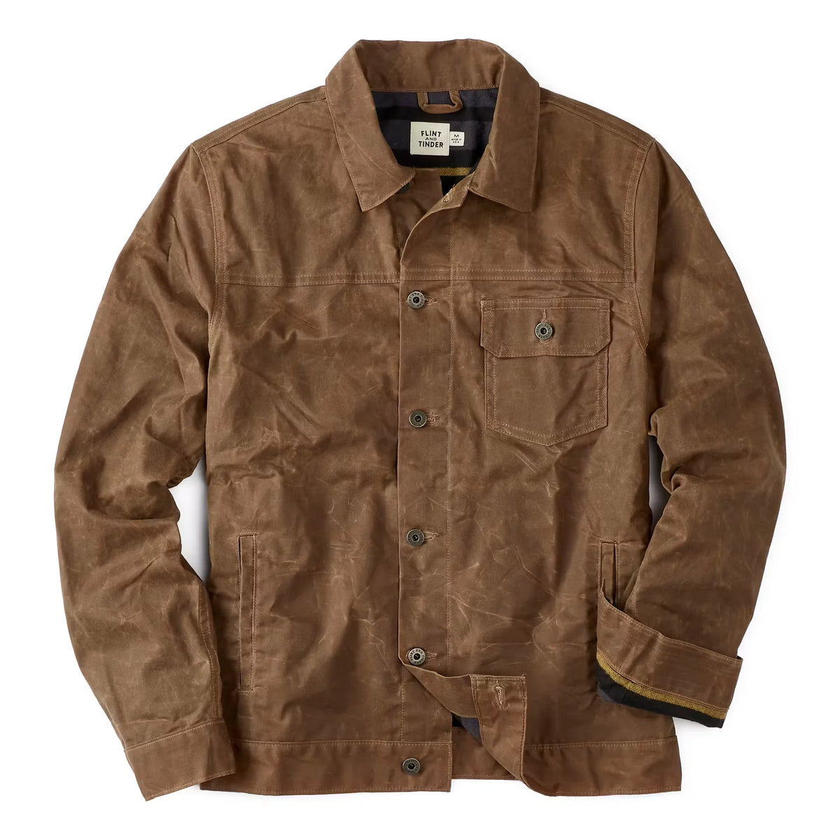 Flannel-Lined Waxed Trucker Jacket