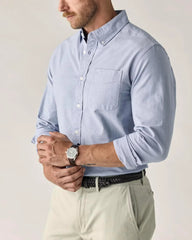 Huckberry Flint and Tinder Men's Classic Oxford Draftsmen Button Down Shirt- Stretch Fabric- Button Down Shirts for Men