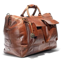 Leather Travel Duffel Bag - 48L