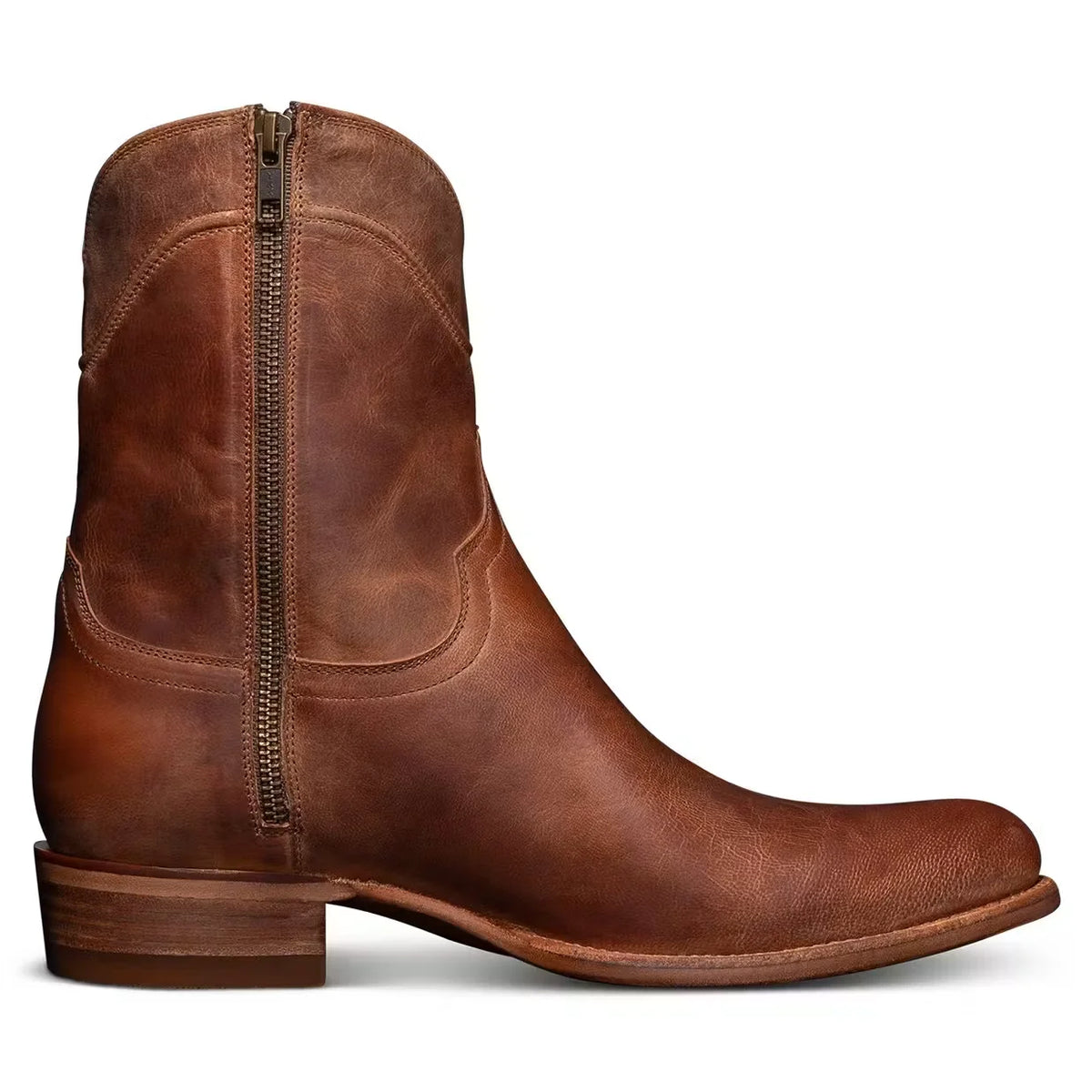 Dean Zip Goat Leather Western Boot