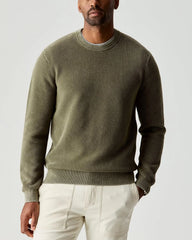 Huckberry Flint and Tinder Lightweight Garment Dyed Crewneck Sweater, Mens Pullover Sweatshirt
