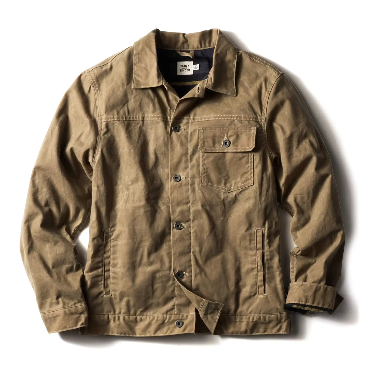Flannel-Lined Waxed Trucker Jacket