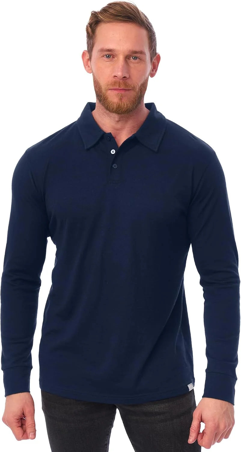 100% Merino Wool Polo Shirt Men - Short & Long Sleeve Shirt Base Later