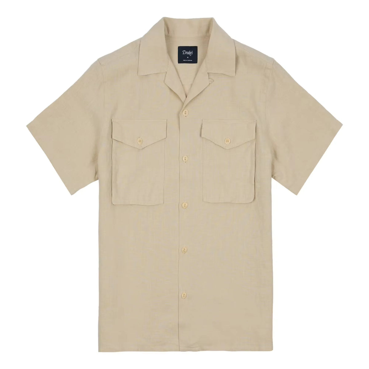 Military Short Sleeve Camp Collar Shirt