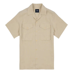 Military Short Sleeve Camp Collar Shirt