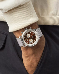 Canfield Model C56 2 Eye Chrono 43mm, Silver Bracelet