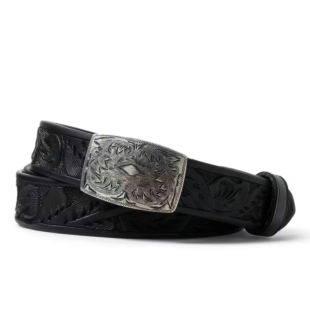 Hand-Tooled Embossed Leather Coleman Belt