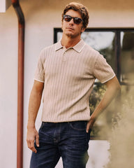 Cotton Silk Ribbed Polo