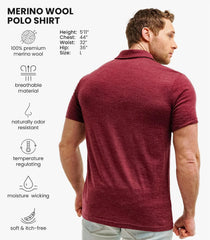 100% Merino Wool Polo Shirt Men - Short & Long Sleeve Shirt Base Later