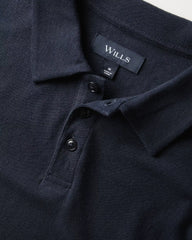Cotton Linen Long Sleeve Polo