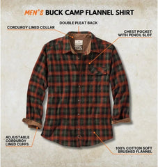 Legendary Whitetails Mens Flannel Long Sleeve Button Down 100% Cotton Shirt
