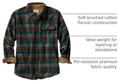 Legendary Whitetails Mens Flannel Long Sleeve Button Down 100% Cotton Shirt