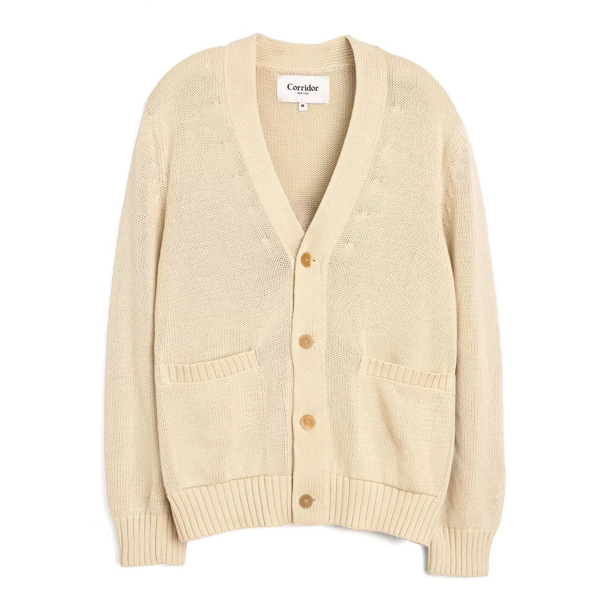 Washed Cotton Cardigan Sweater