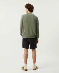 Washed Cotton Cardigan Sweater