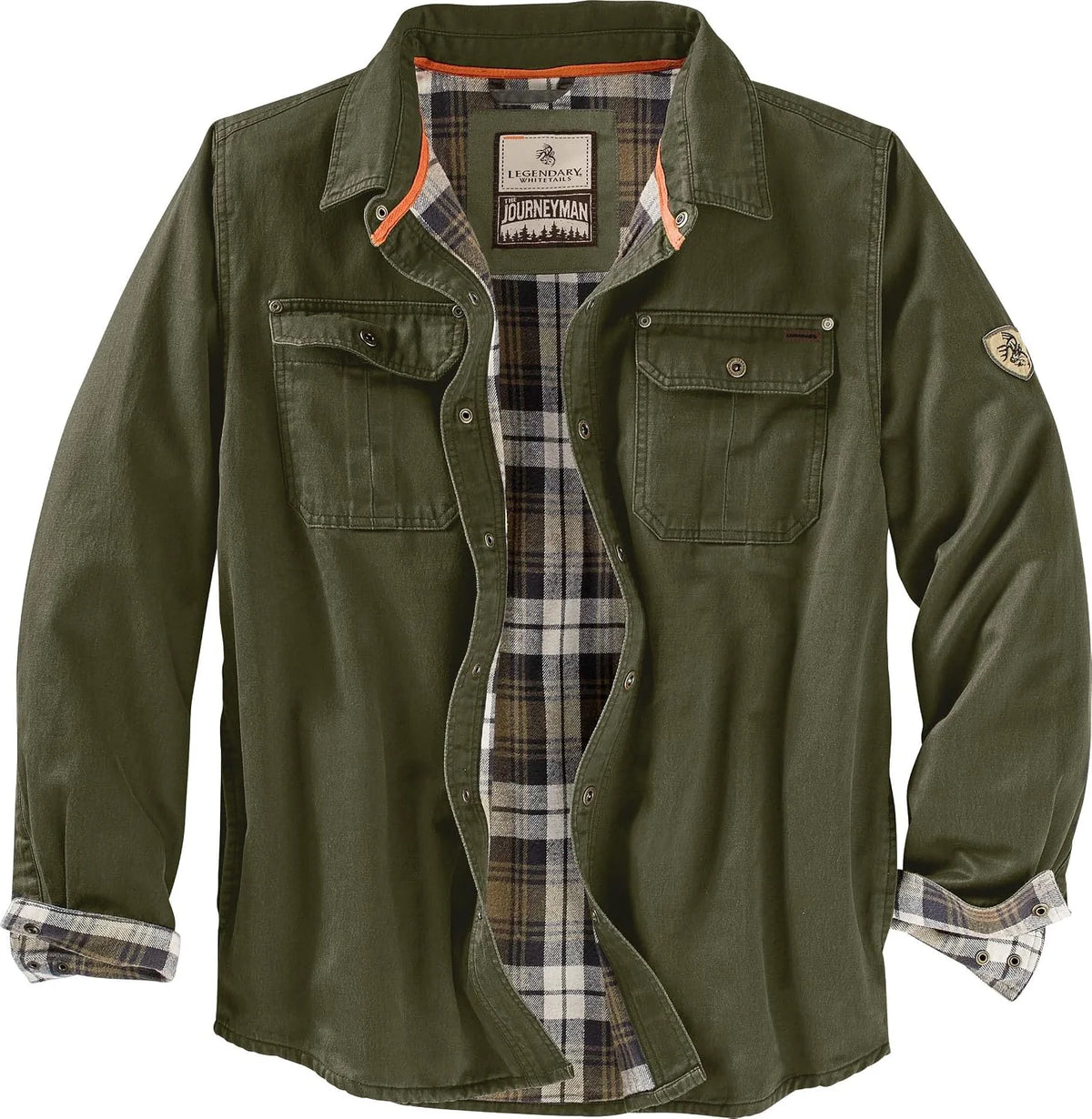 Legendary Whitetails Mens Flannel Lined Waxed Cotton Shirt Jacket