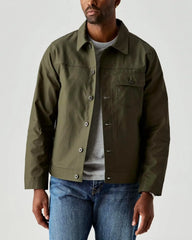 Huckberry Flint and Tinder Dry Wax Trucker Jacket, Unlined Mens Lightweight Cotton Jacket