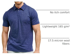 100% Merino Wool Polo Shirt Men - Short & Long Sleeve Shirt Base Later