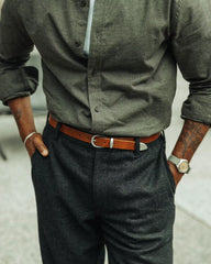 Western Bridle Leather Belt Slim