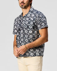 Block Print Camp Collar Shirt