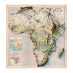 Africa 1885 Shaded Relief Map