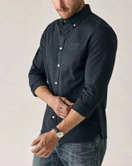 Huckberry Flint and Tinder Men's Classic Oxford Draftsmen Button Down Shirt- Stretch Fabric- Button Down Shirts for Men