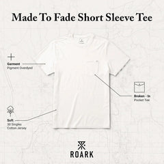 Roark Made to Fade Mens Pigment-Dyed T-Shirt | 100% cotton crew neck fabric is pigment-dyed for a lived-in, vintage look that only gets better with every wash and wear.