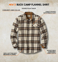 Legendary Whitetails Mens Flannel Long Sleeve Button Down 100% Cotton Shirt