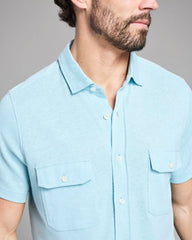 Short-Sleeve Hemp Cotton Knit Shirt