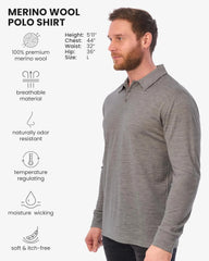100% Merino Wool Polo Shirt Men - Short & Long Sleeve Shirt Base Later