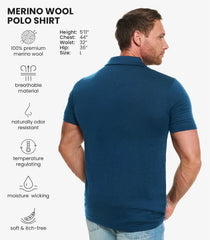 100% Merino Wool Polo Shirt Men - Short & Long Sleeve Shirt Base Later