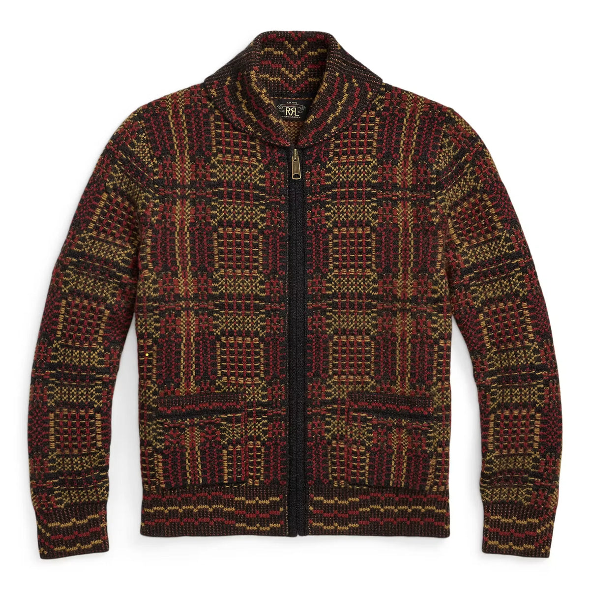 Full Zip Shawl Cardigan Knit Sweater
