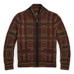 Full Zip Shawl Cardigan Knit Sweater