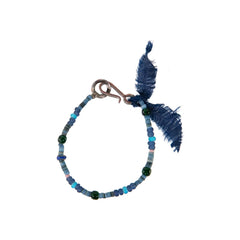 Indigo Dyed Shell Beads Bracelet