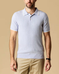 Cotton Silk Ribbed Polo