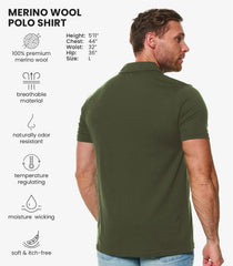 100% Merino Wool Polo Shirt Men - Short & Long Sleeve Shirt Base Later