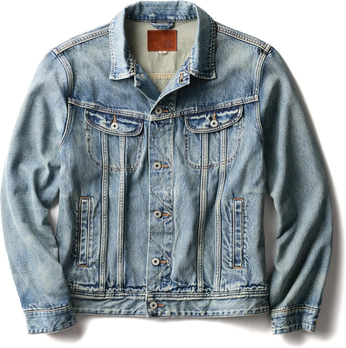 Huckberry Flint and Tinder Selvedge Denim Trucker Jacket, Mens Jean Jacket