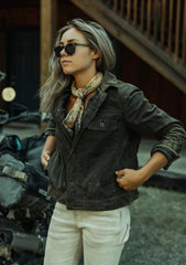 Huckberry Flint & Tinder Women's Flannel-Lined Waxed Trucker Jacket, Canvas Jackets for Women