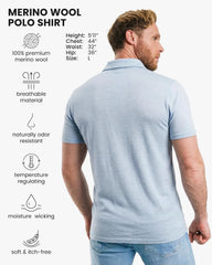 100% Merino Wool Polo Shirt Men - Short & Long Sleeve Shirt Base Later