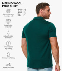 100% Merino Wool Polo Shirt Men - Short & Long Sleeve Shirt Base Later