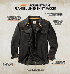 Legendary Whitetails Mens Flannel Lined Waxed Cotton Shirt Jacket