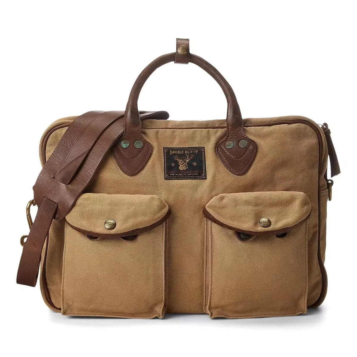 Cotton Canvas/Leather Cargo Briefcase